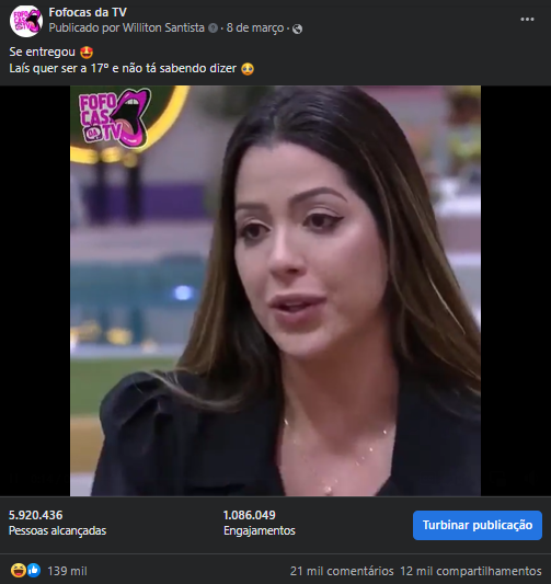 Resultados da Postagem em Fofocas da TV